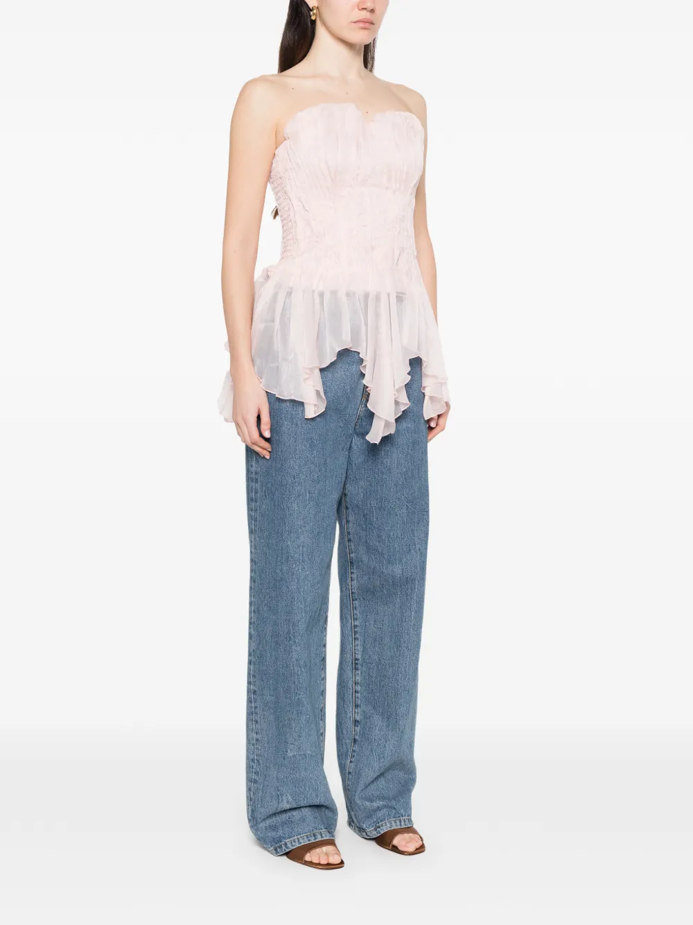  Aje Nisha Ruffled Bustier - Pink 