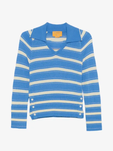 Guest In Residence Port striped button-detail sweater