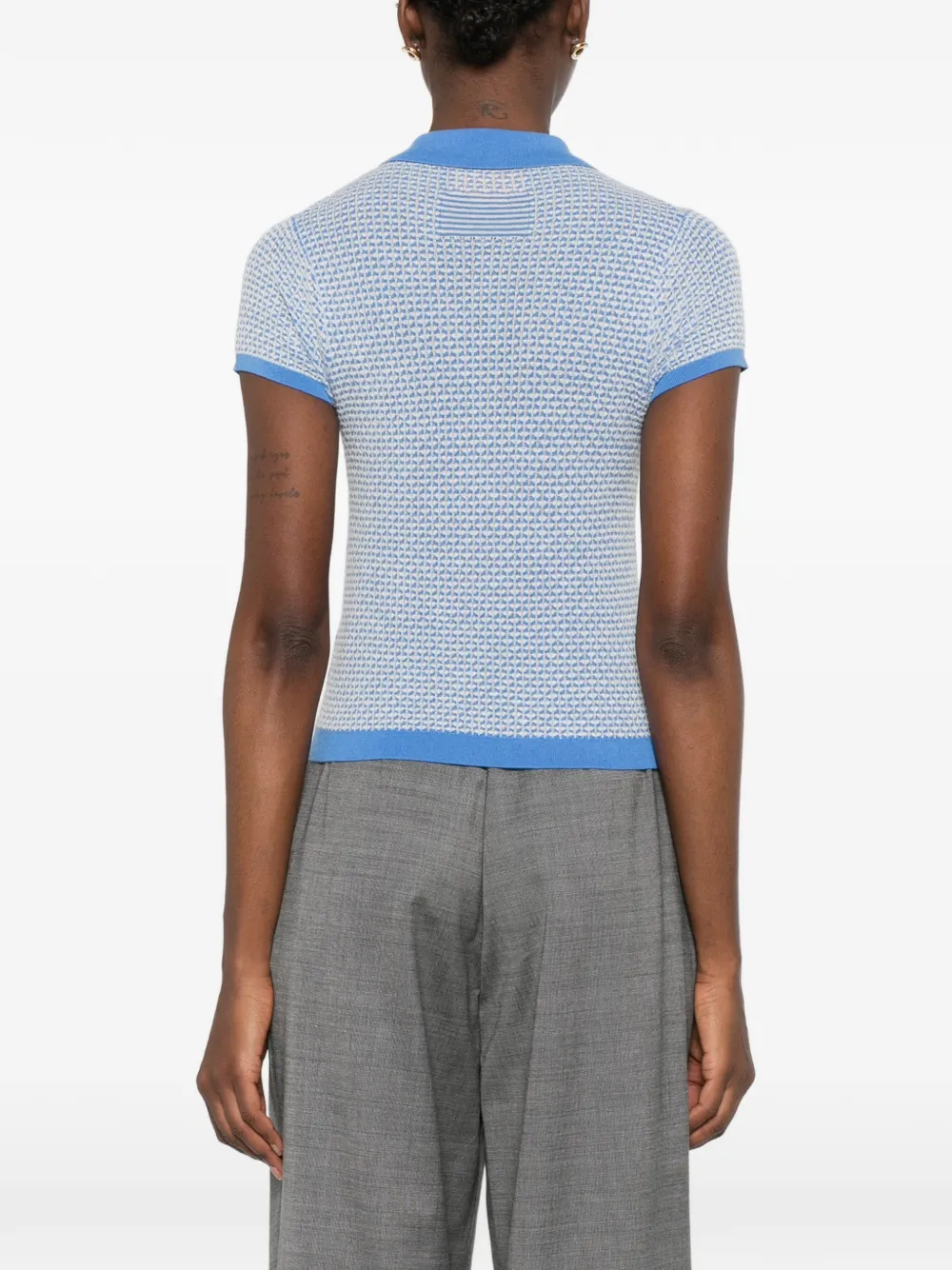 Guest In Residence Shrunken Cashmere Polo Shirt in Blue, view 4