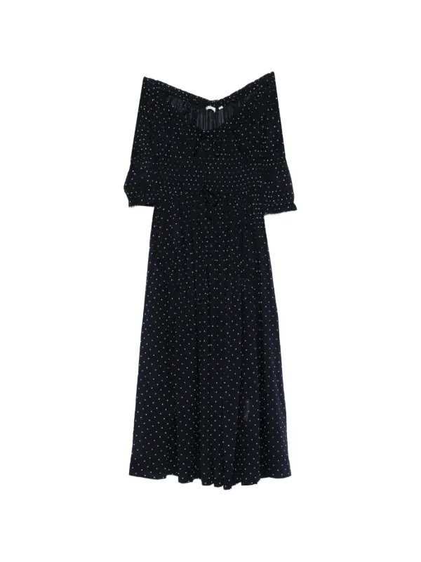 Dôen Ischia Polka-dot Midi Dress in Blue