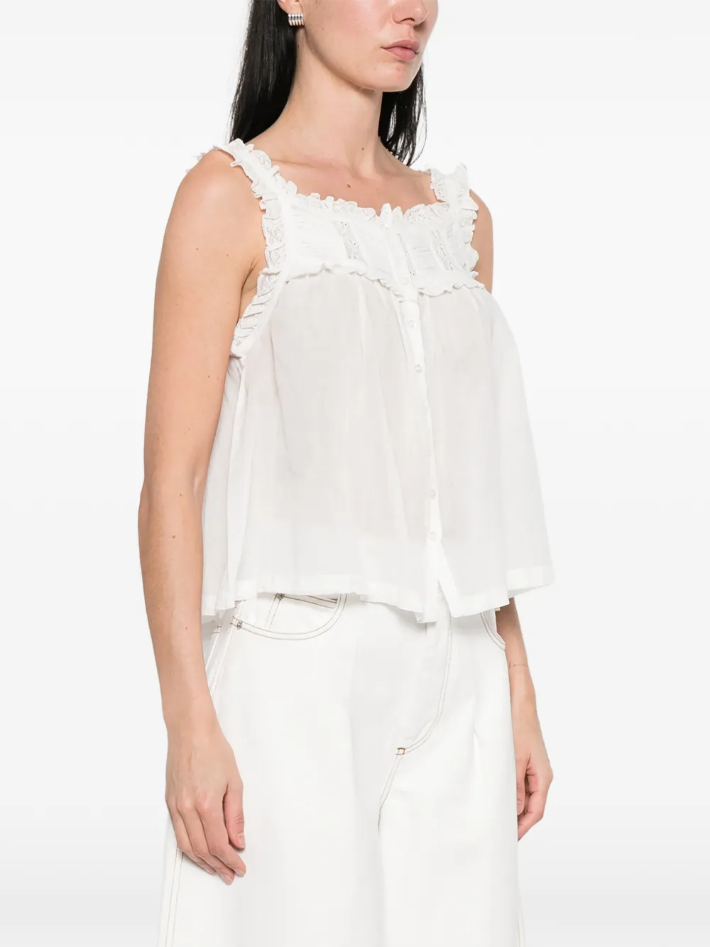  Dôen Fidella Square-neck Sleeveless Top - White 