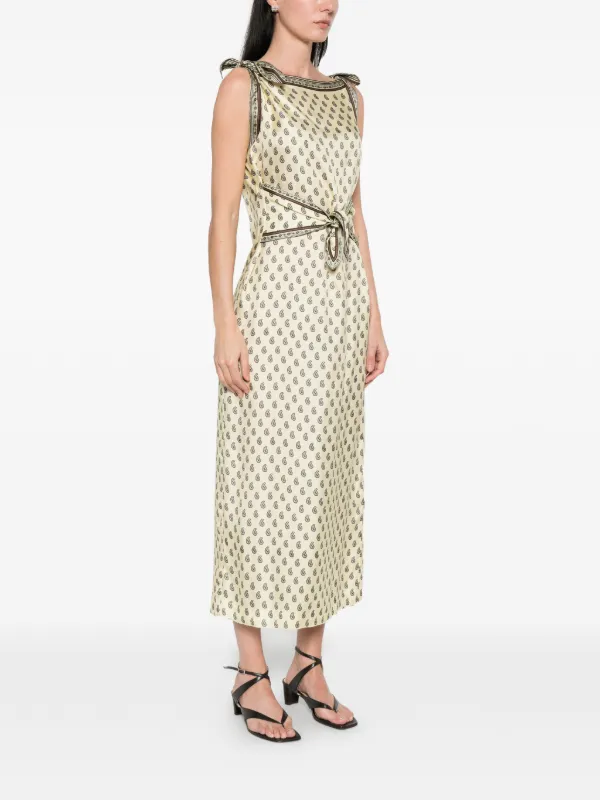DEN paisley-pattern Midi Dress | Neutrals | FARFETCH