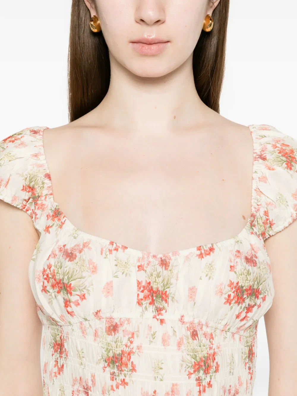DÔEN Quinette square-neck flower-print midi dress - thumbnail 5 of 5