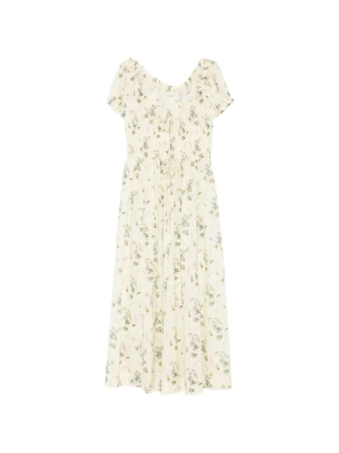 DÔEN 애슬린 플로럴 프린트 미디 드레스