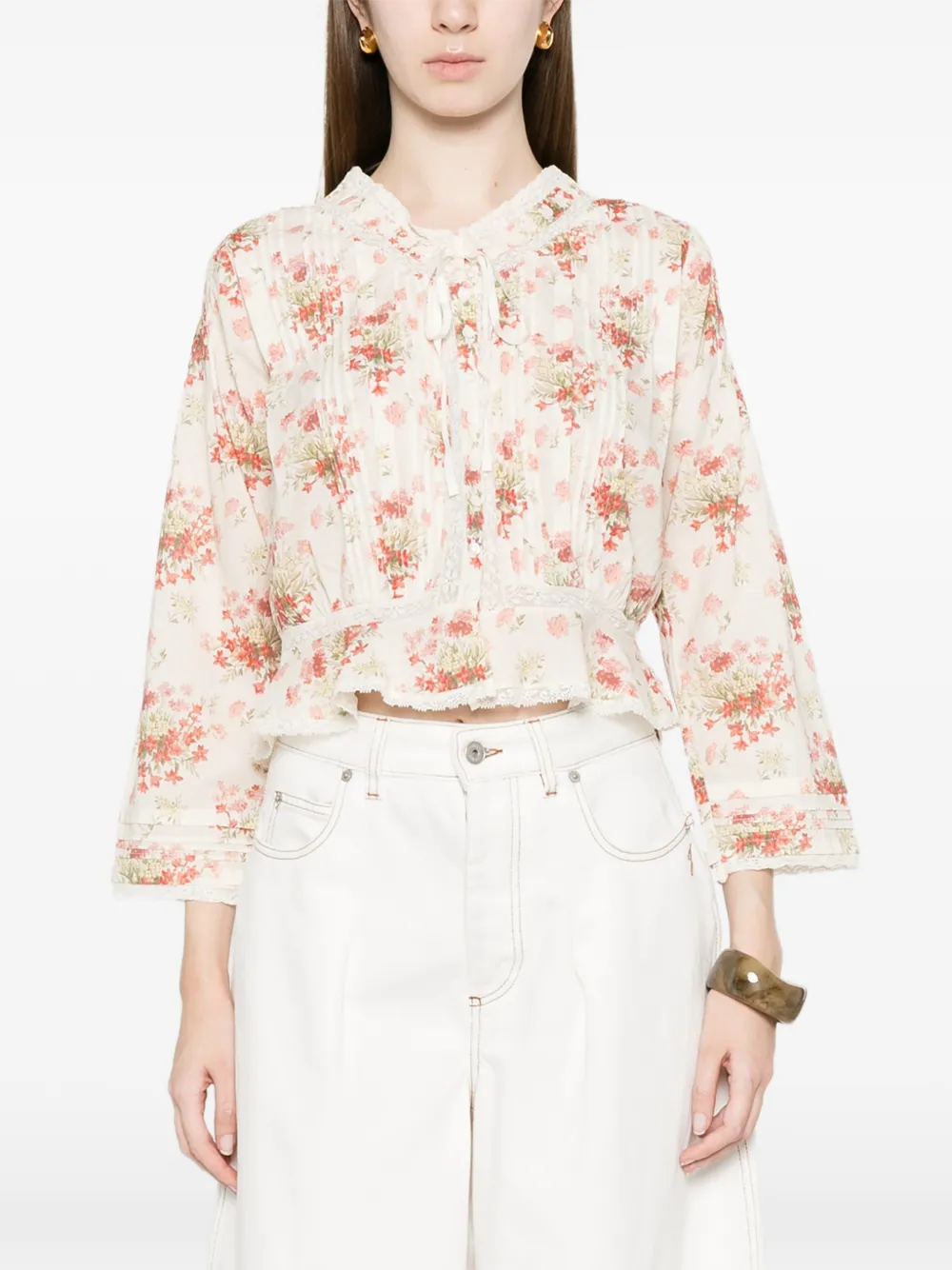  Dôen Hillock Lace Blouse - Neutrals 