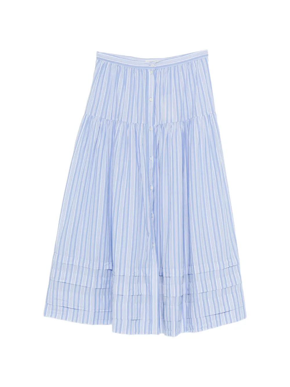 DÔEN striped tiered midi skirt - Blu