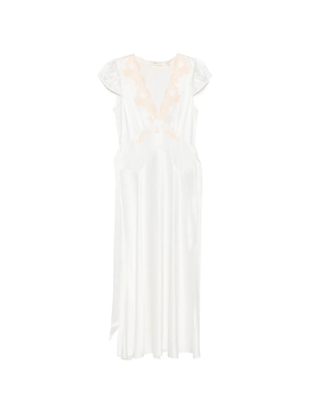 DÔEN Coraline lace V-neck midi dress - Bianco