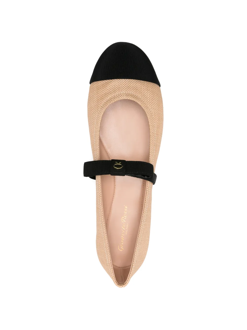 Gianvito Rossi Ballerina's met strikdetail Beige