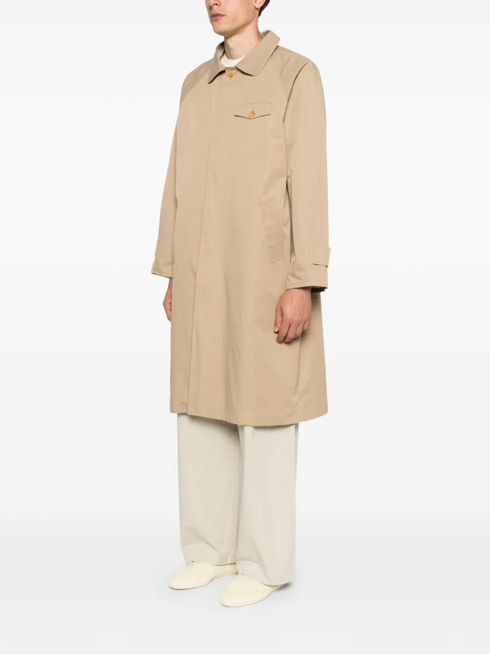  Carter Young Buttoned Pocket Overcoat - Neutrals 