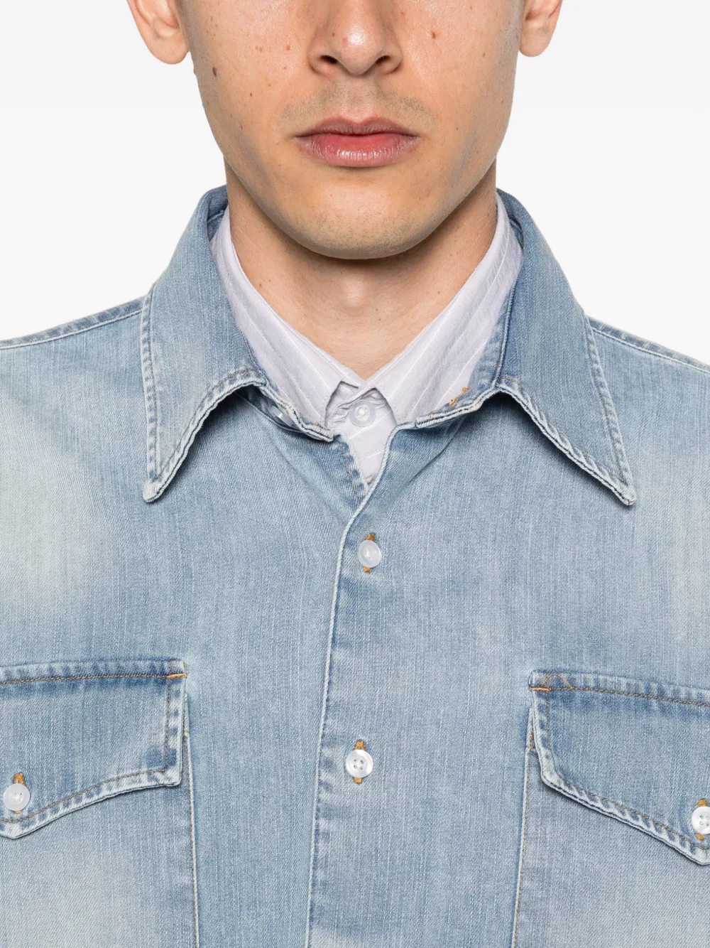 Carter Young Denim cargo overhemd Blauw