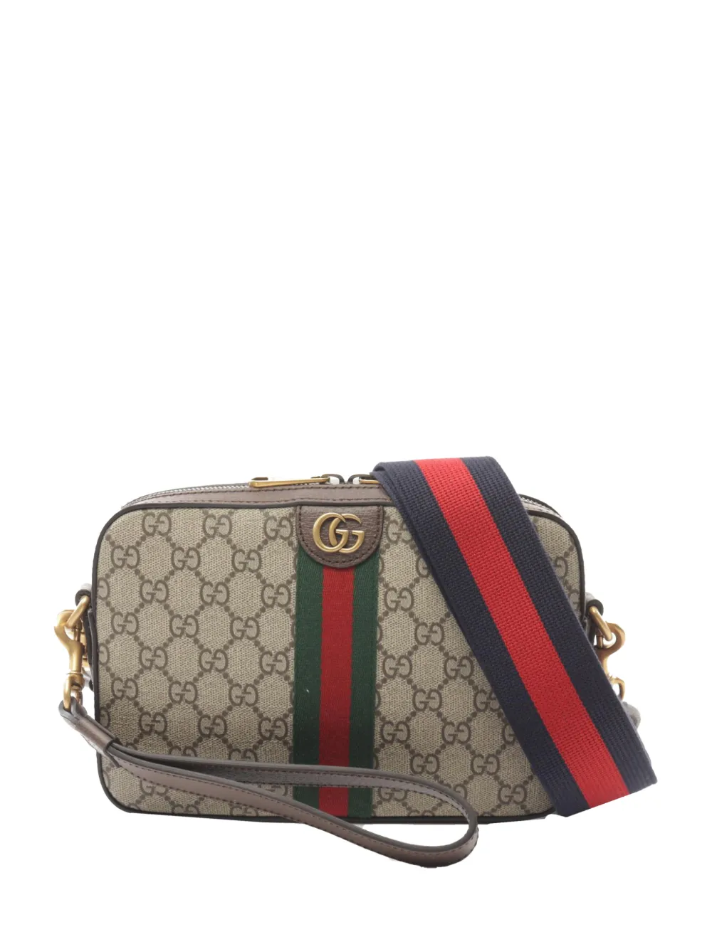 Gucci Pre-Owned 2016-2025 Small GG Supreme Web Ophidia crossbody bag - Marrone