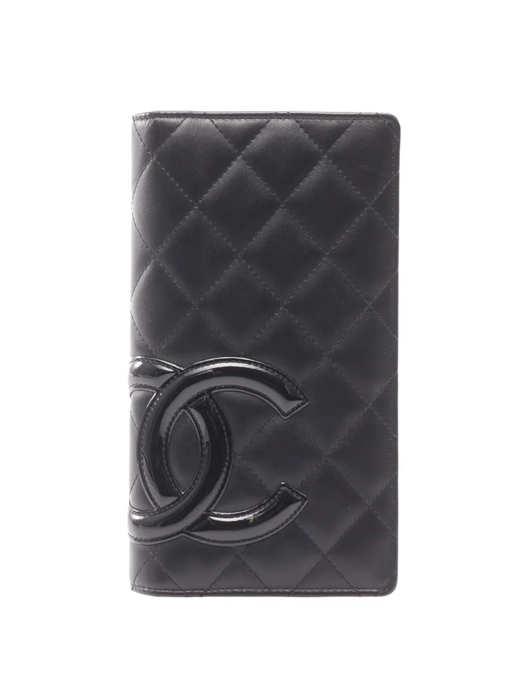CHANEL Pre-Owned 2009-2010 CC Quilted Lambskin Cambon Ligne Wallet long wallets - Nero