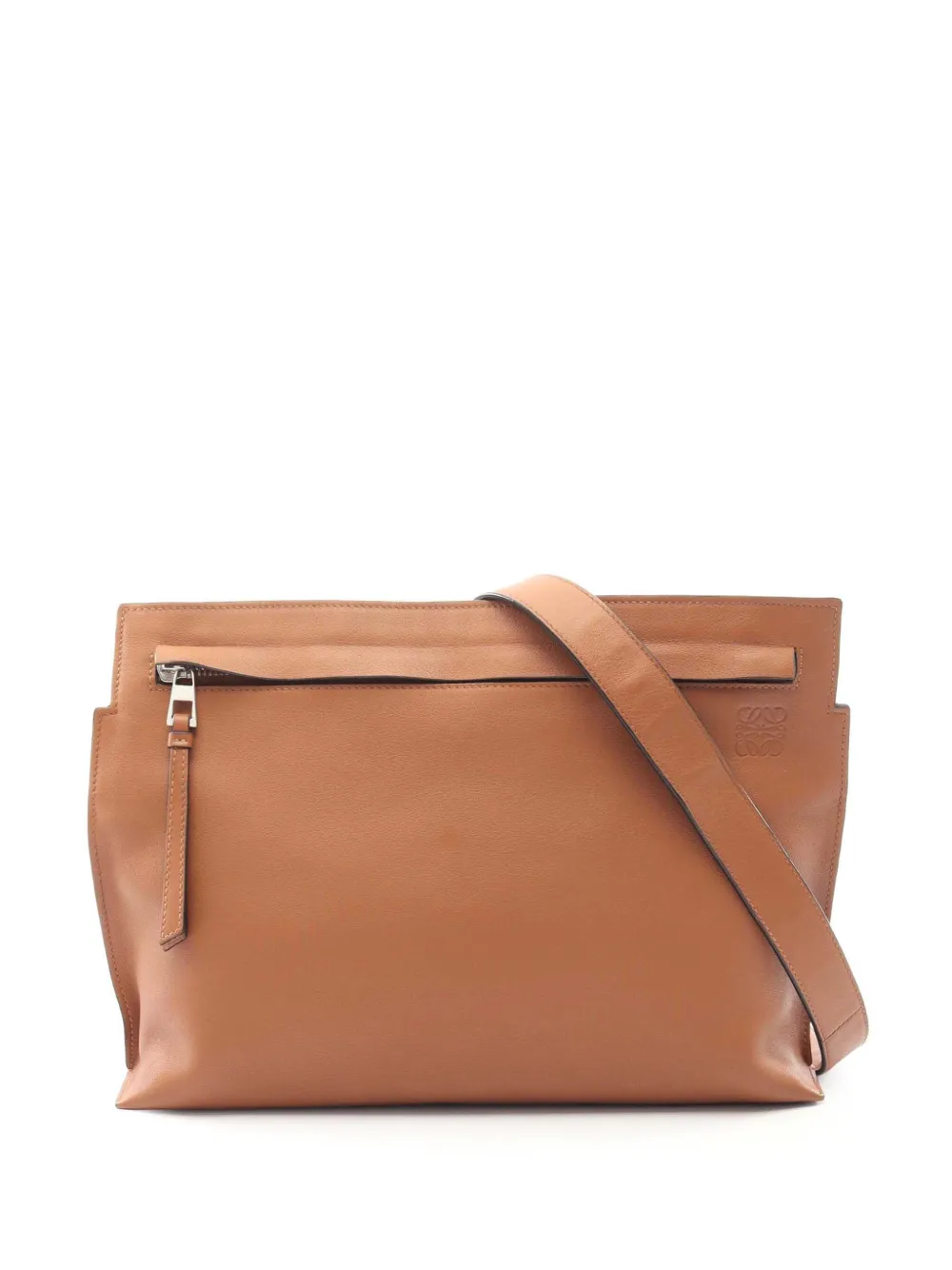 Loewe Pre-Owned 2010-2025 Calfskin T Pouch Anagram crossbody bag - Marrone