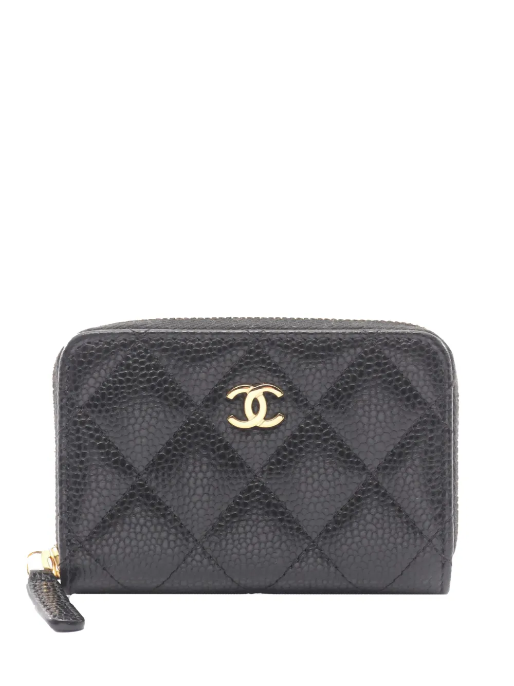 CHANEL Pre-Owned 2021-2025 CC Quilted Caviar coin pouch - Nero