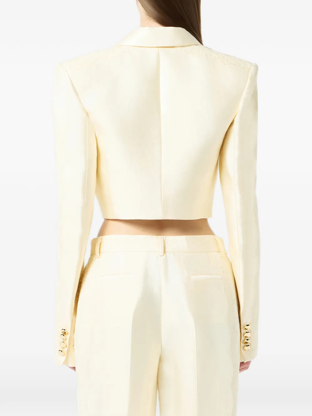 Blumarine Cropped jack met kant Beige