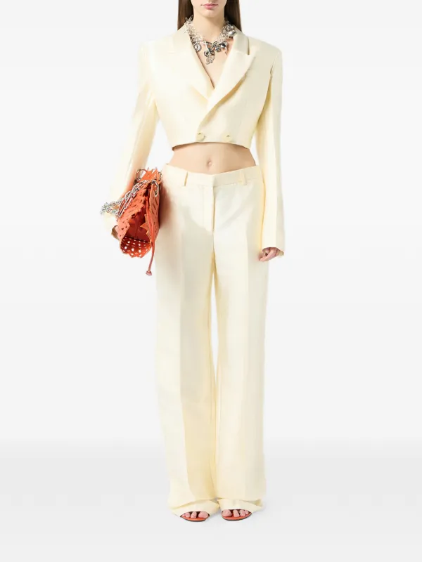 Blumarine レース クロップドジャケット | ニュートラル | FARFETCH JP