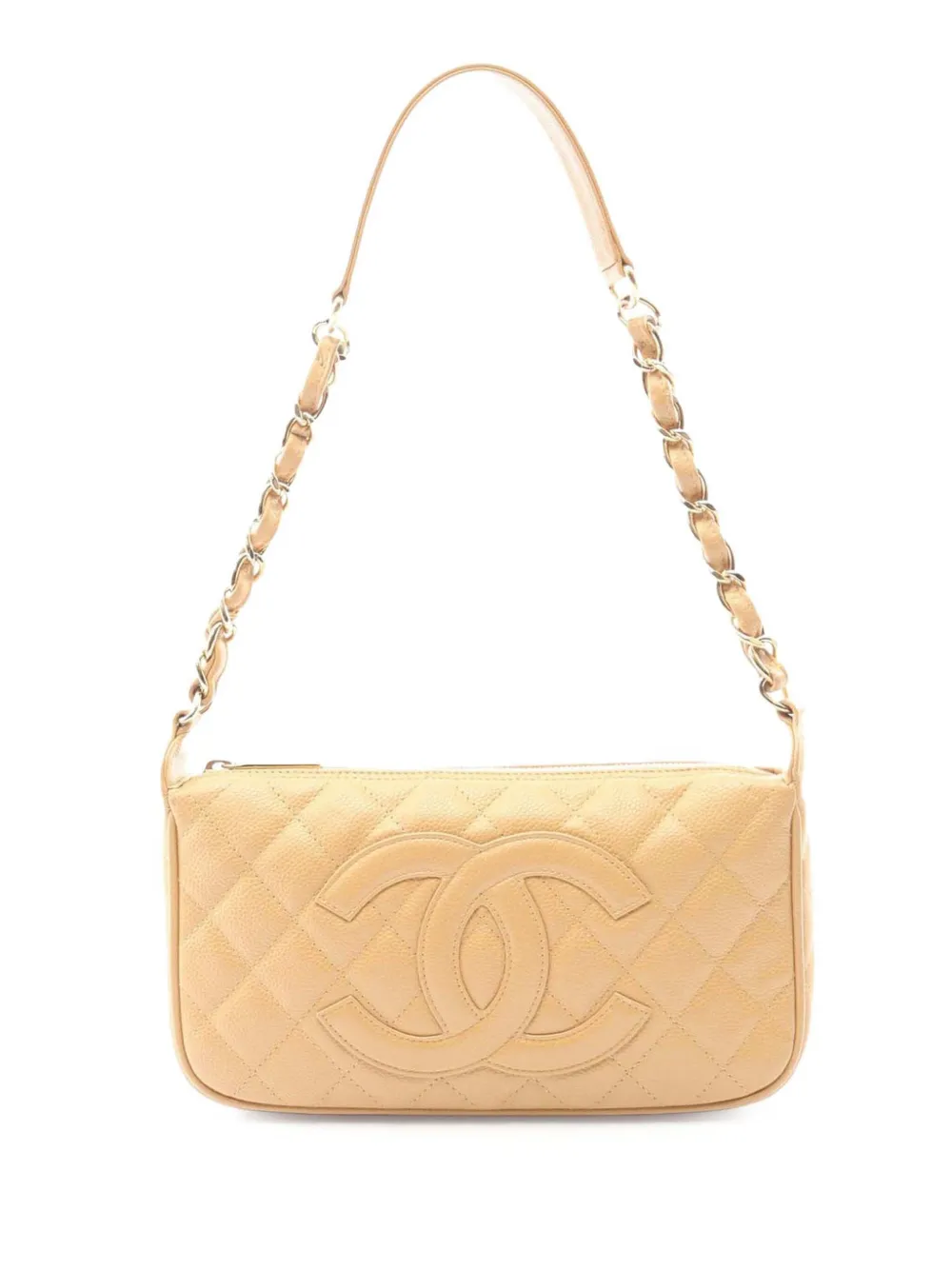 CHANEL Pre-Owned 2004-2005 Quilted Caviar Timeless CC shoulder bag - Marrone
