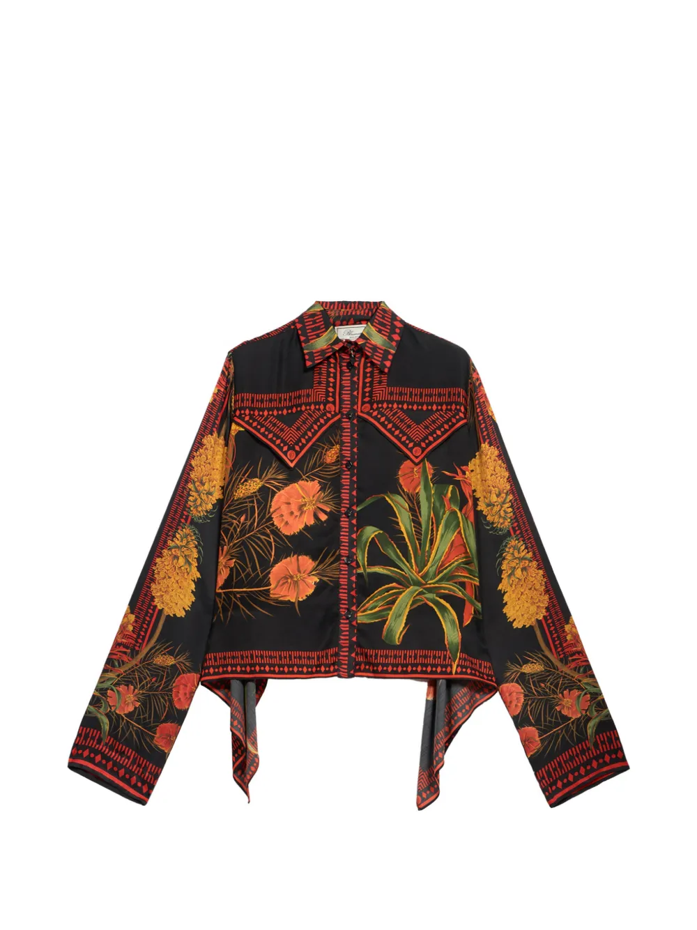Blumarine twill foulard print shirt - Nero