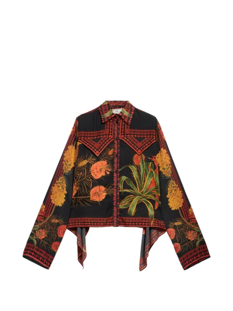 Blumarine camisa con mascada estampada
