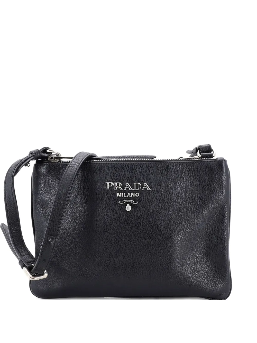 Prada Pre-Owned Double Zip Vitello Daino Small crossbody bag - Blu