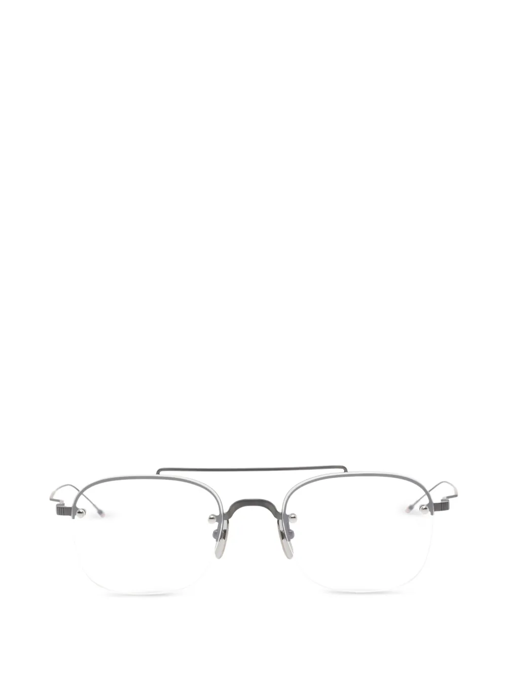 Thom Browne Eyewear browline frame glasses - Argento