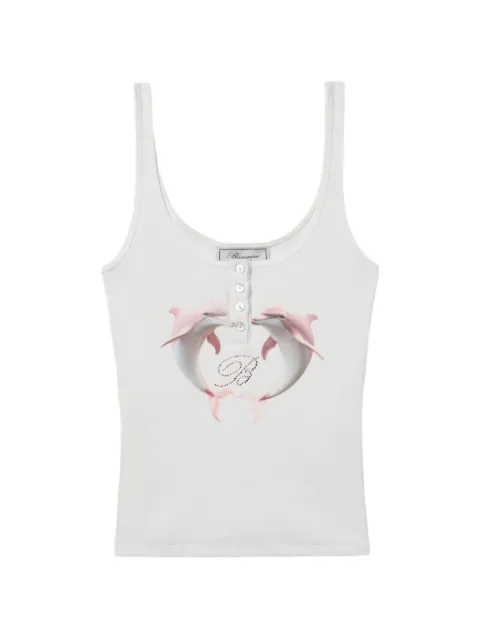 Blumarine dolphin-print ribbed top