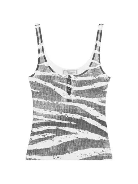 Blumarine zebra-print ribbed top