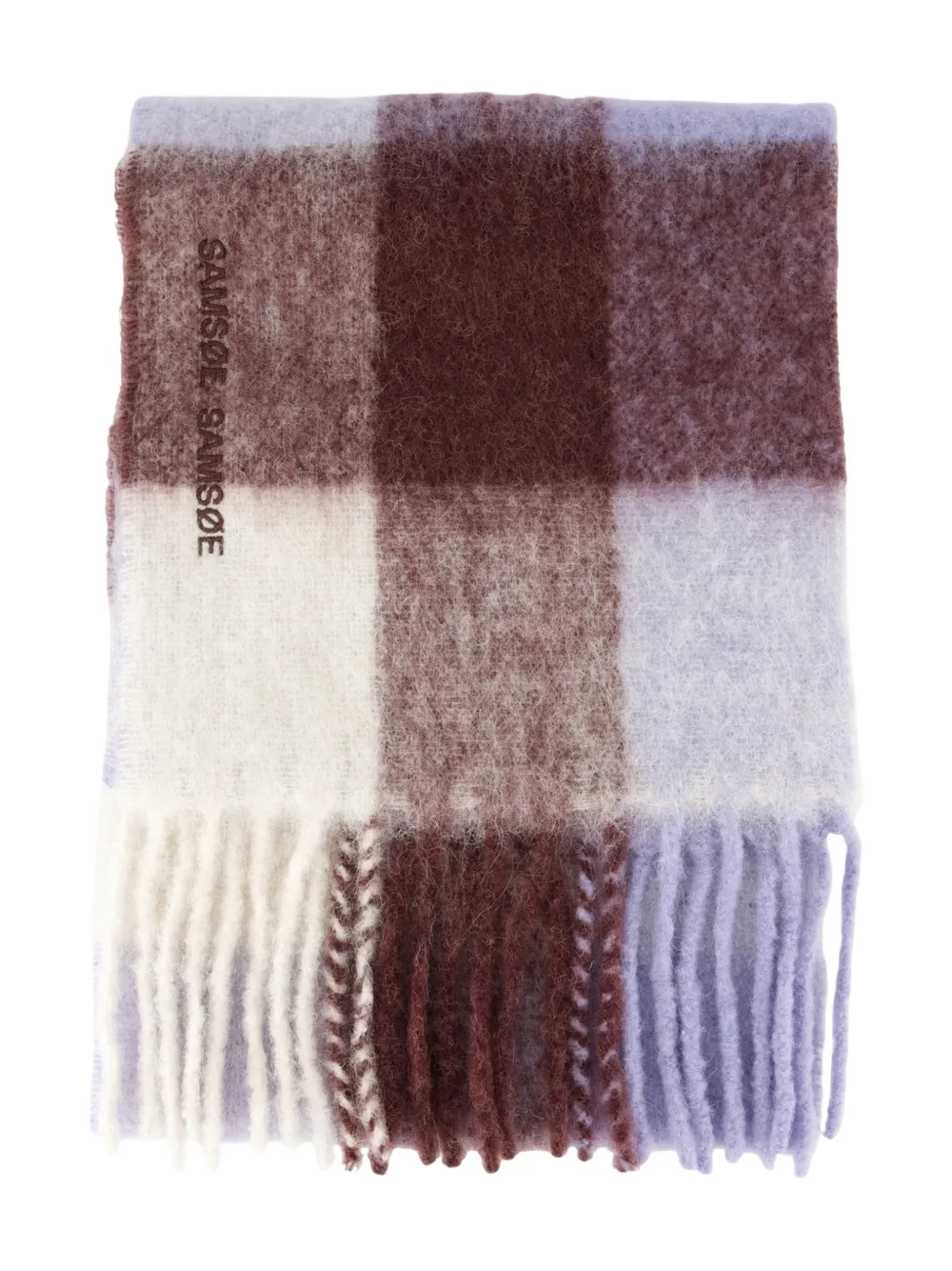 SAMSOE SAMSOE plaid fringed scarf - Viola
