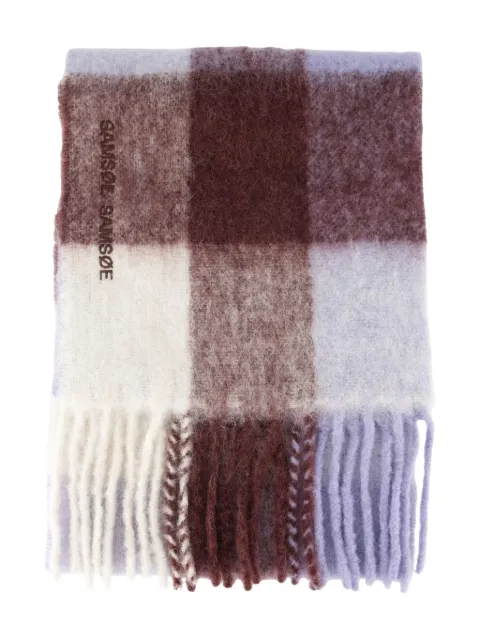 SAMSOE SAMSOE plaid fringed scarf