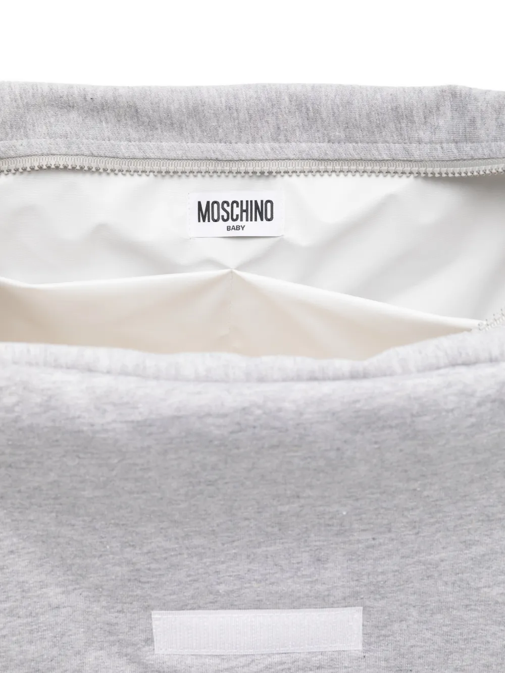 Moschino Kids logo-patch changing bag - Grijs