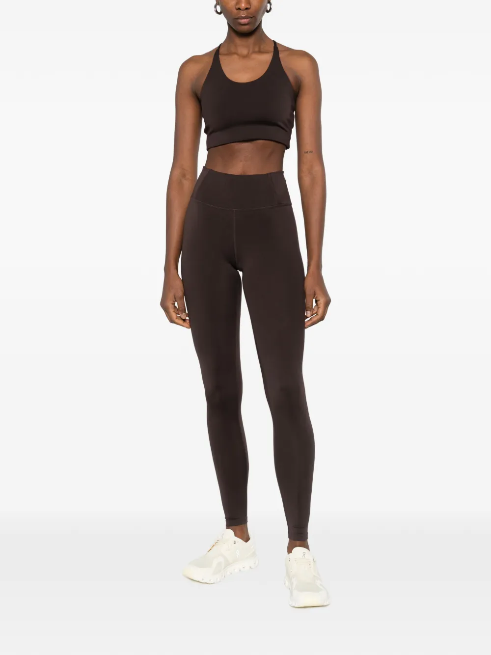  Girlfriend Collective Float Cleo Halter Sports Bra - Brown 