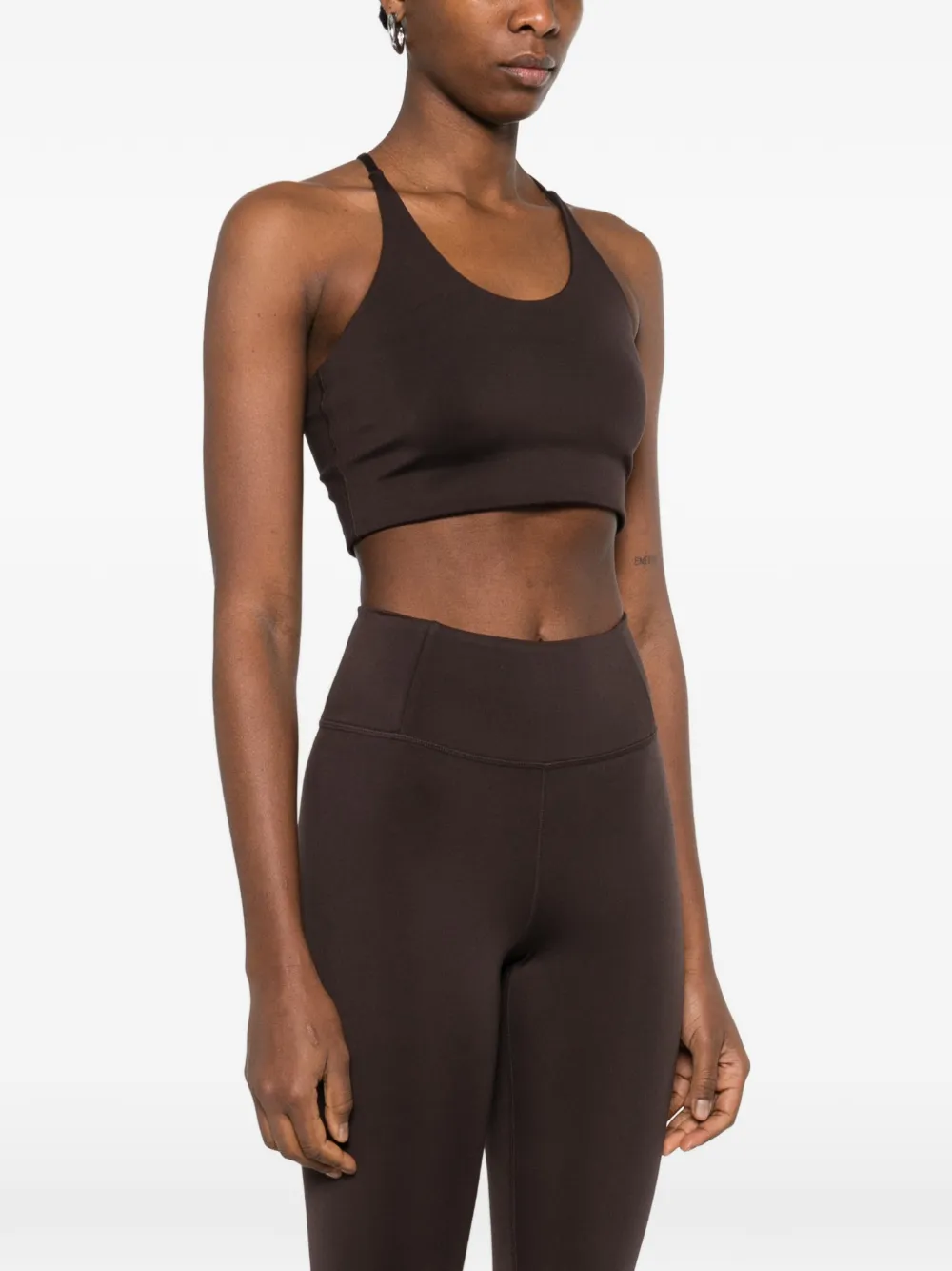  Girlfriend Collective Float Cleo Halter Sports Bra - Brown 