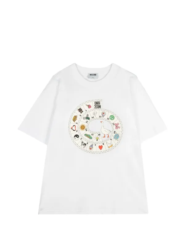Moschino Printed Jersey T-shirt in White