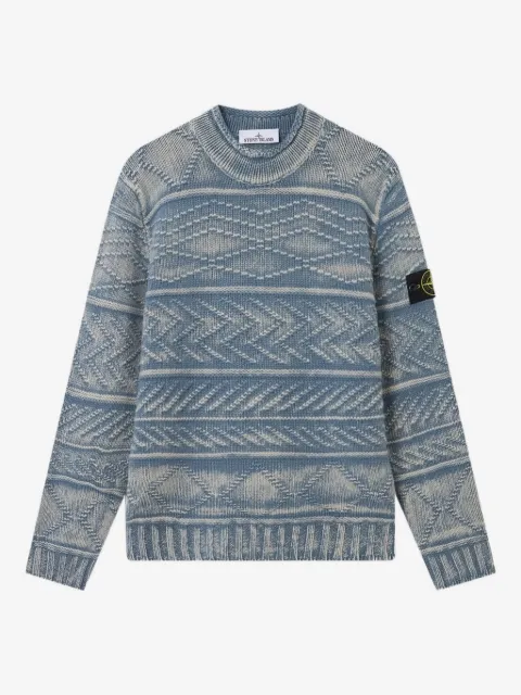 Stone Island 5100001 Aran cashmere frosted treatment sweater