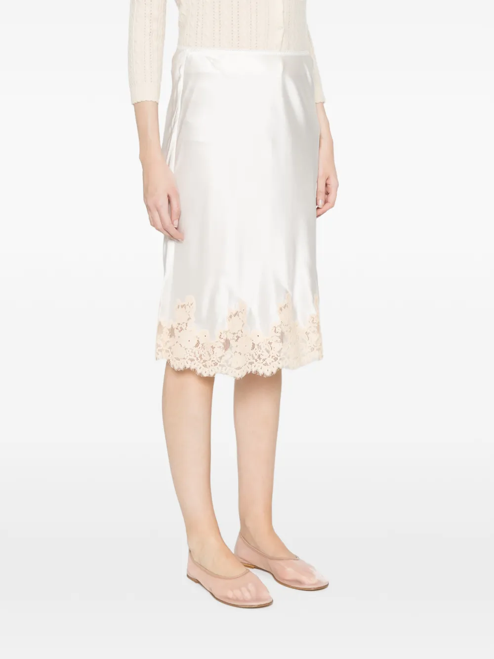  Dôen Elowette Lace Midi Skirt - White 