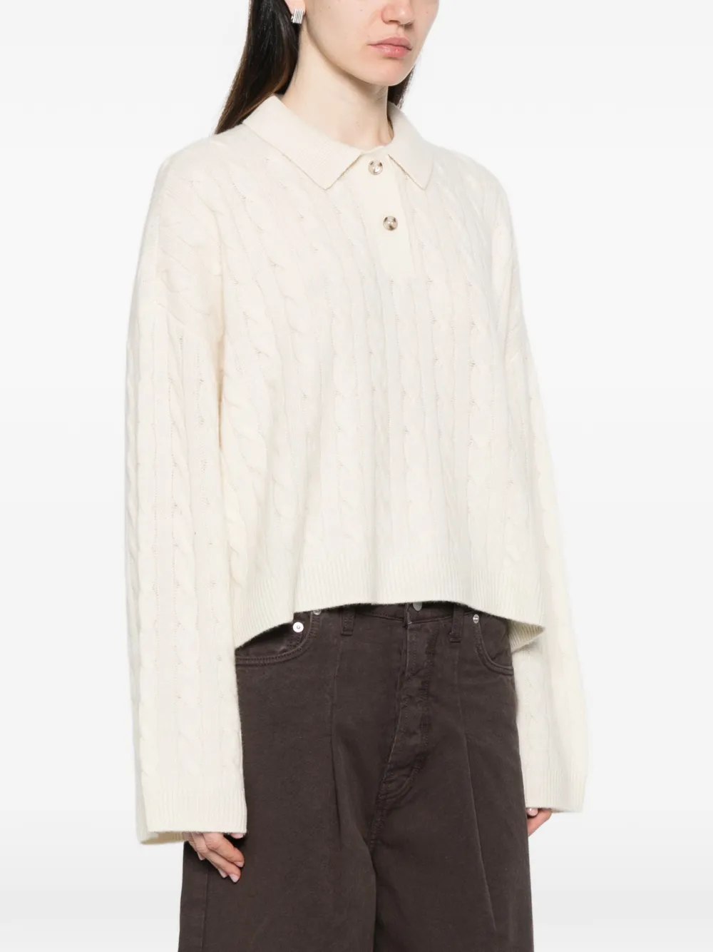  Dôen Cambridge Cable-knit Sweater - Neutrals 