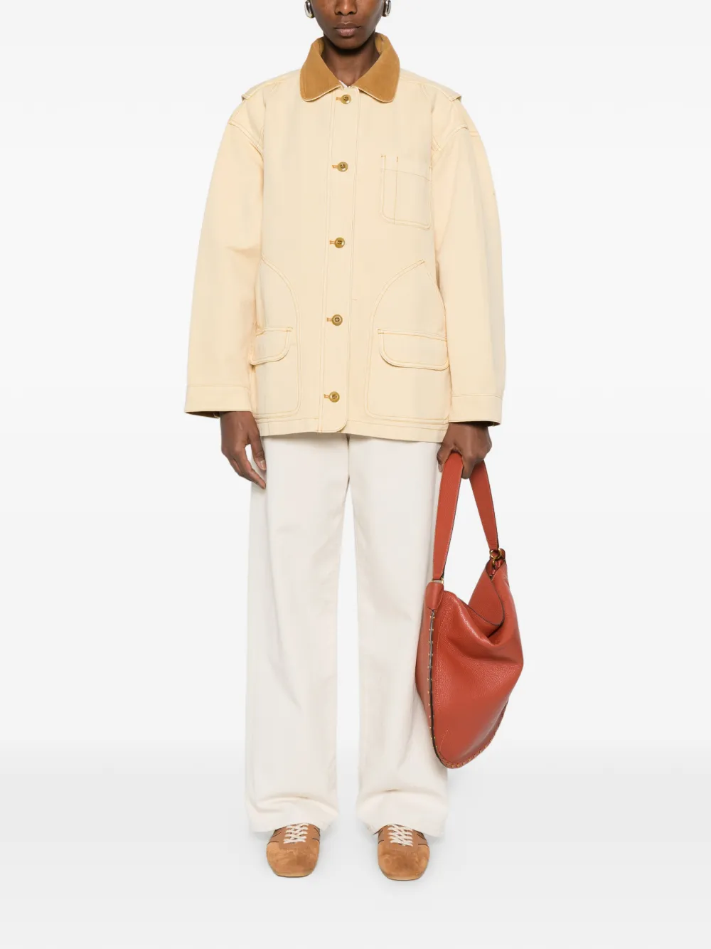  Dôen Pascual Contrast-collar Coat - Yellow 