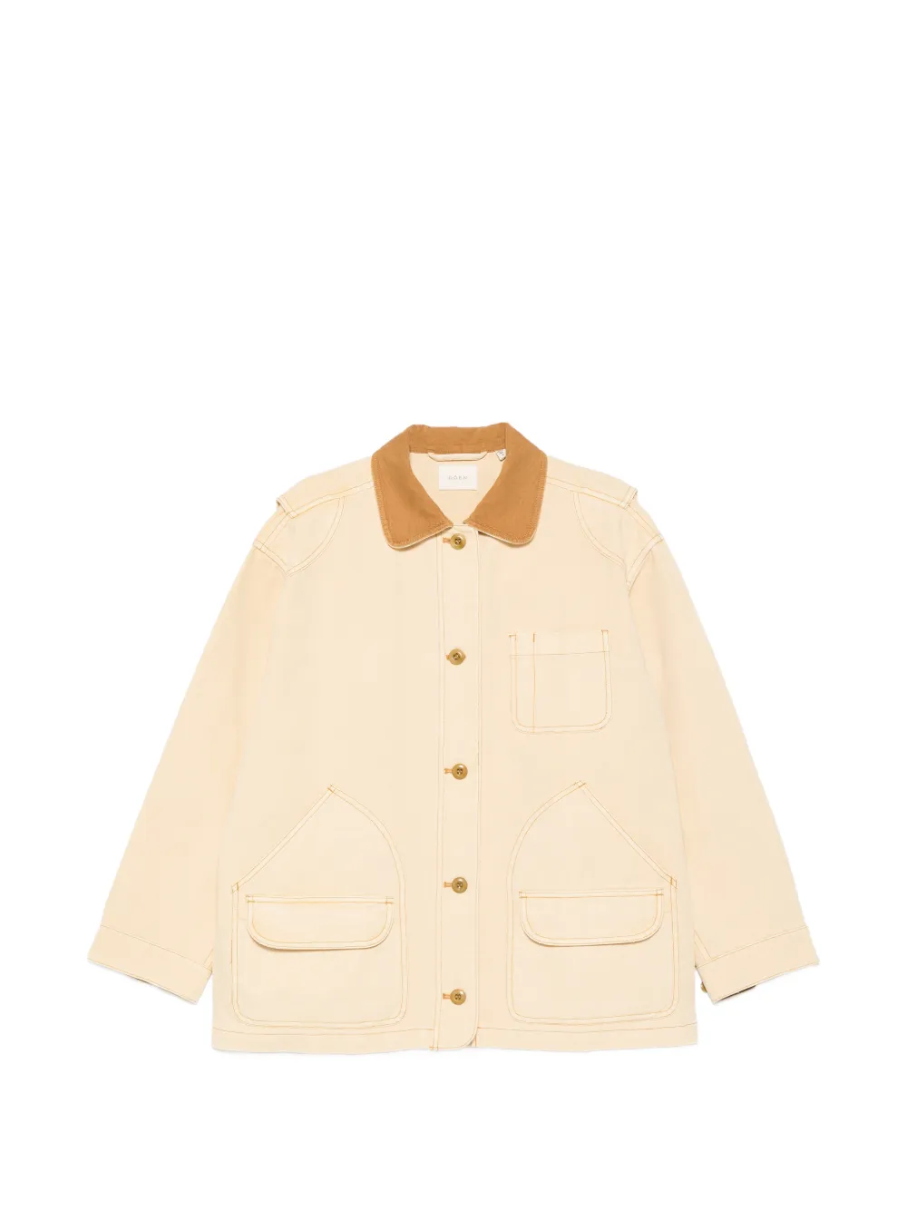 DÔEN Pascual contrast-collar coat - Yellow