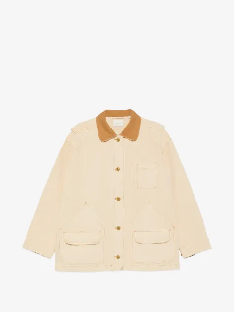 DÔEN Pascual contrast-collar coat