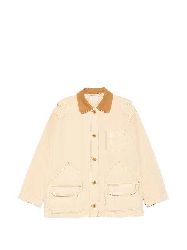 Dôen Pascual Contrast-collar Coat in Yellow