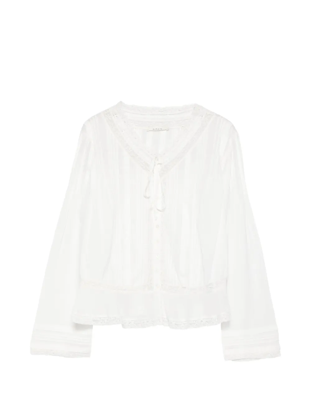 DÔEN Hillock lace-detail blouse - Bianco