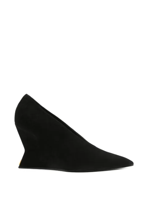 Balmain suede wedge-heel pumps