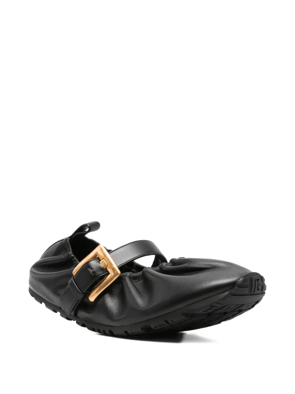 Balmain buckle strap ballerina Zwart