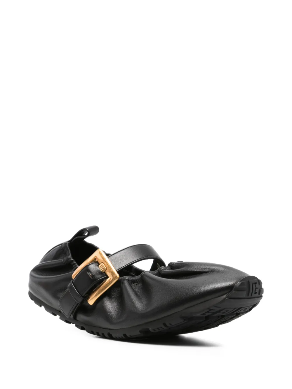  Balmain Buckle Strap Ballerina - Black 