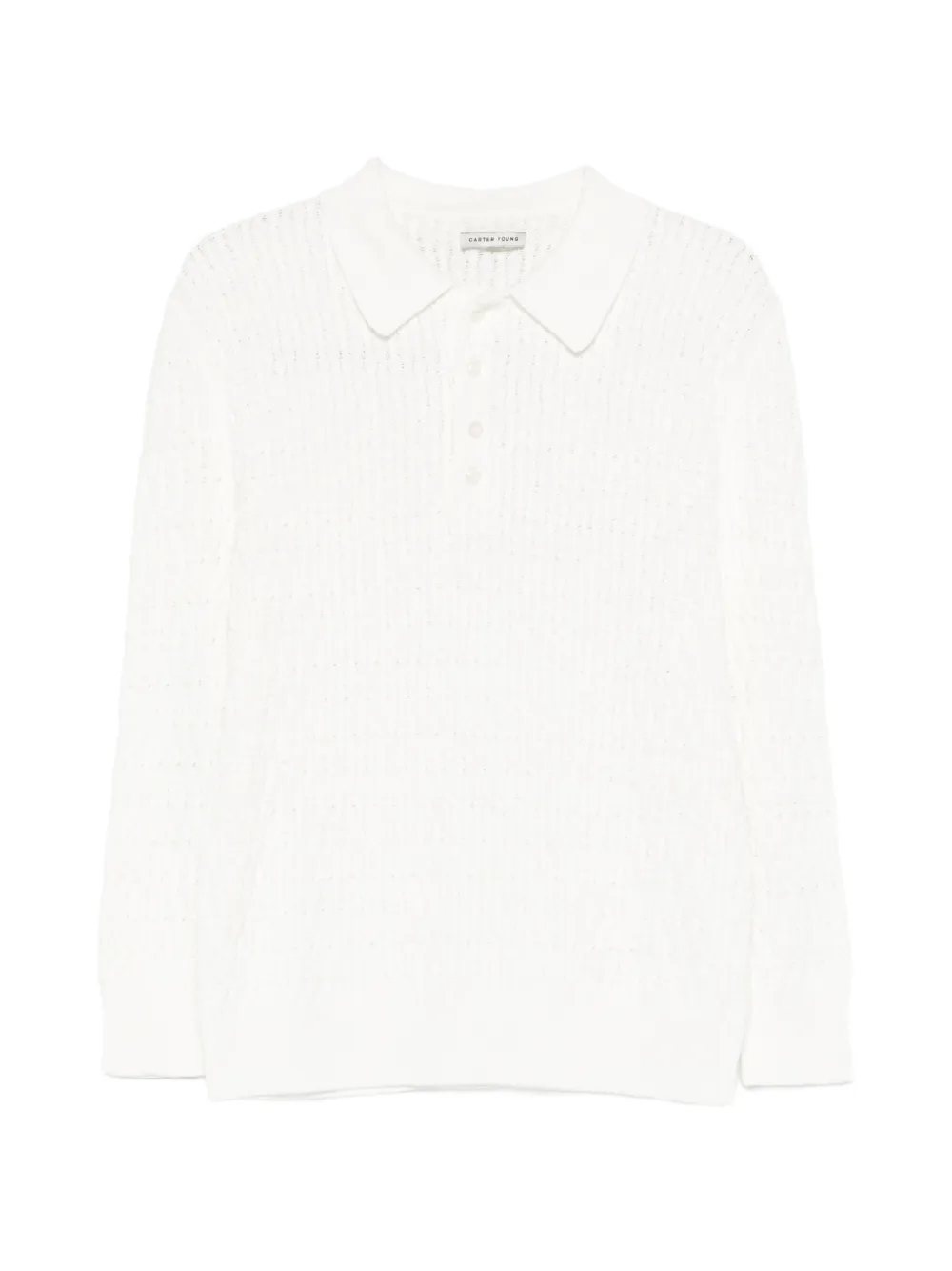 Carter Young cable-knit polo shirt - Bianco