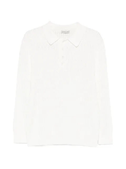 Carter Young cable-knit polo shirt