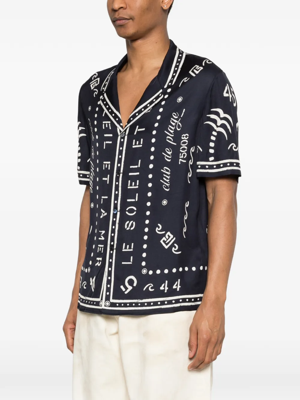  Balmain Printed Shirt - Blue 
