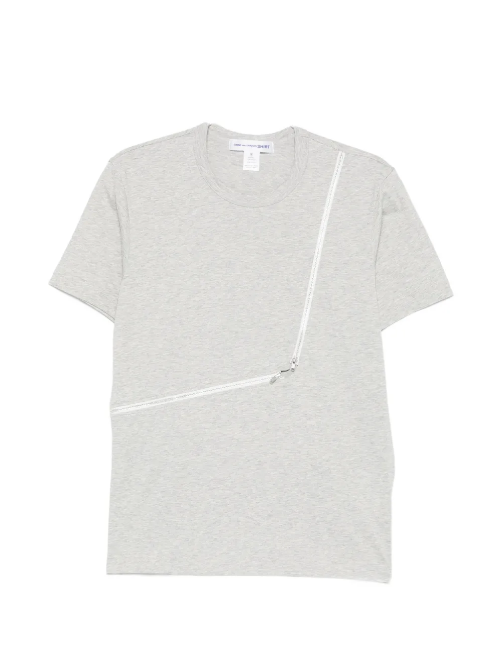 Comme Des Garçons Shirt zip-detail cotton T-shirt - Grigio