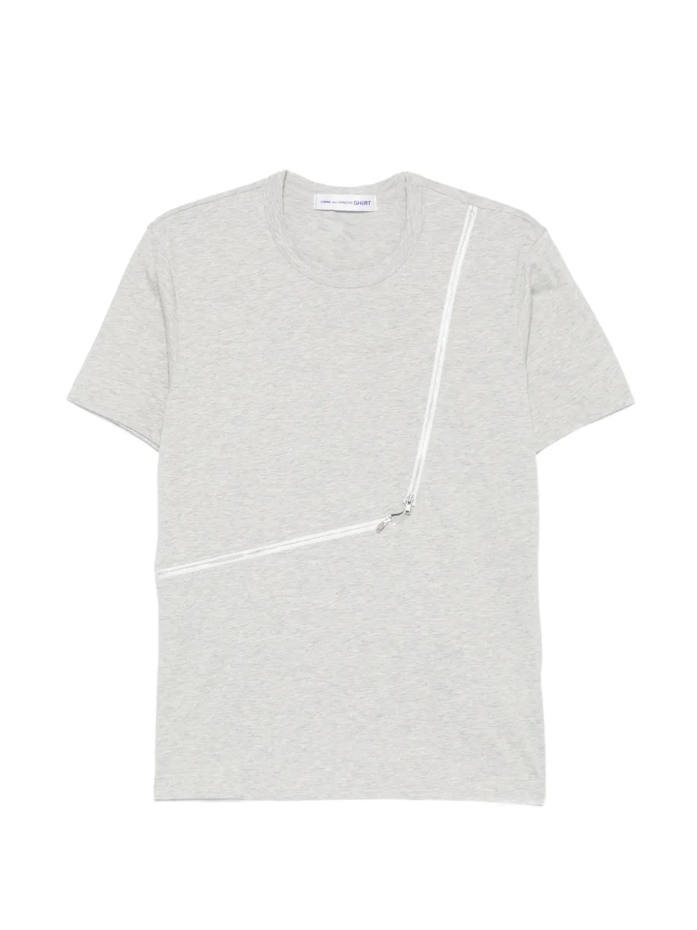 Comme Des Garçons Shirt zip-detail cotton T-shirt - Grigio