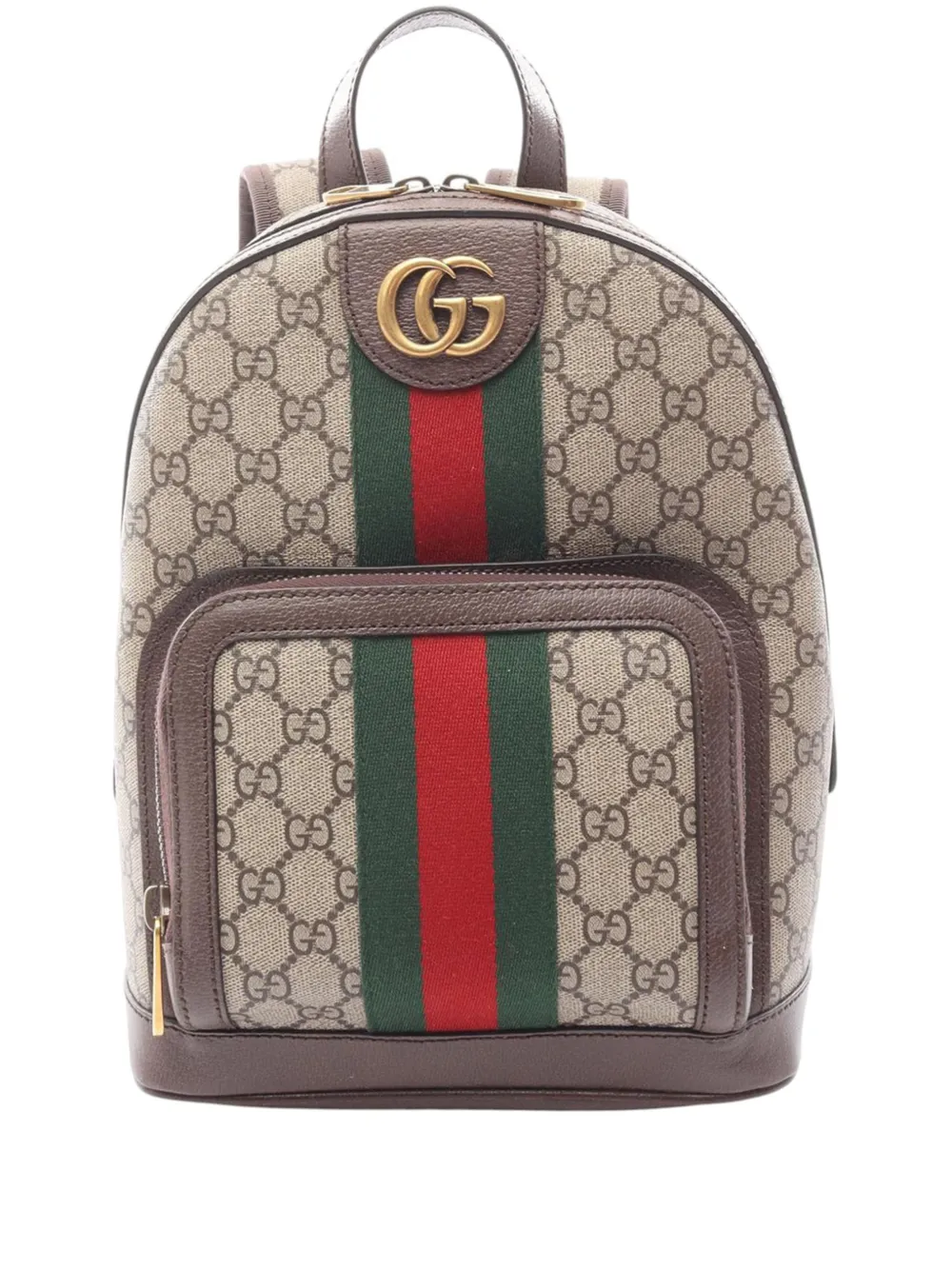 Gucci Pre-Owned 2016-2025 Small GG Supreme Ophidia Web backpack - Marrone